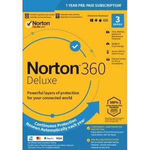 Norton 360 Deluxe – 1-Year / 3-Device