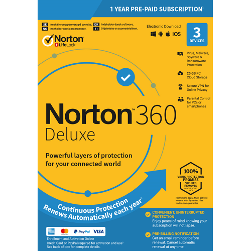 Norton 360 Deluxe – 1-Year / 3-Device