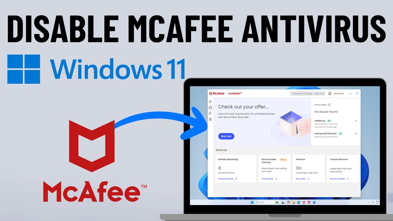 Disabling McAfee Security on your Windows Temporarily